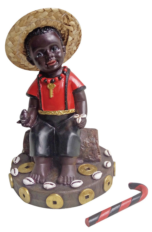 Estatua de Orisha Elegua de 6 pulgadas con cara de bebé Elegua.