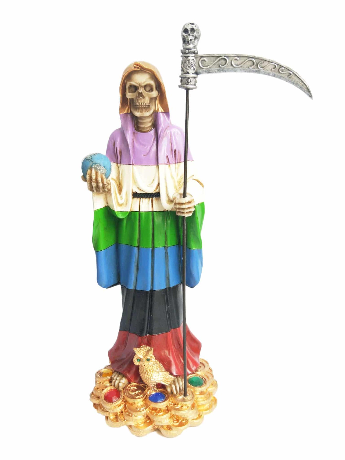 12" Inches Colorful Dress Santa Muerte Estatua Holy Death Statue New Arrival